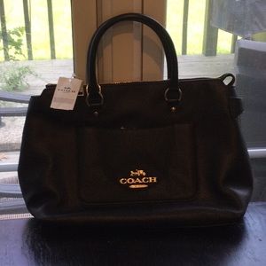 NWT COACH Pebbled Leather Emma Medium Satchel